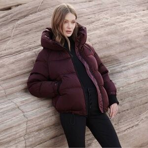 SOIA & KYO Sylvana Burgundy Puffer Jacket